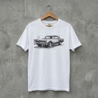 1965 Pontiac GTO Sketch Premium T-Shirt | Vintage Muscle Car Tee